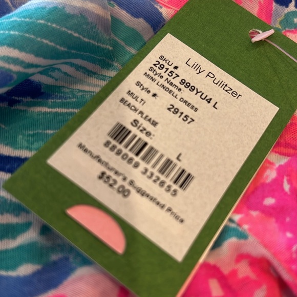 Lilly Pulitzer size large girls 8/10 Lindell Dress Beach Please NWT - Picture 5 of 5